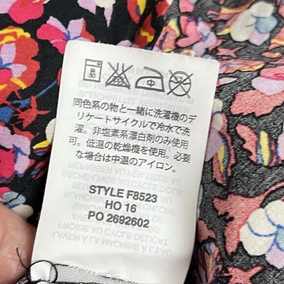 J. Crew Blouse Sarah Floral Liberty Arts Colab Cotton Ruffled Collar Cuffs Sz 2 - Picture 11 of 12